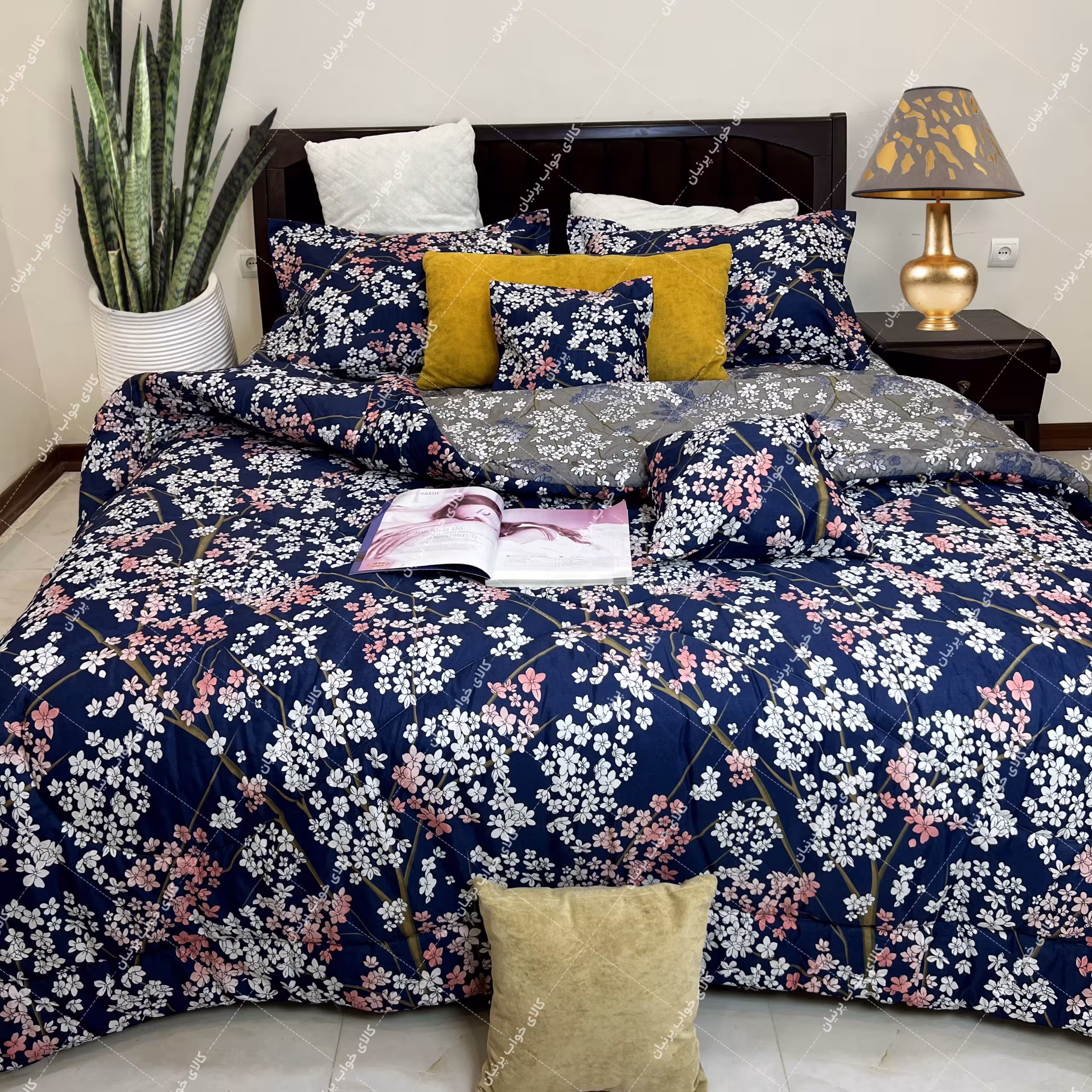 روتختی طوسی سورمه ای شکوفه کد 910