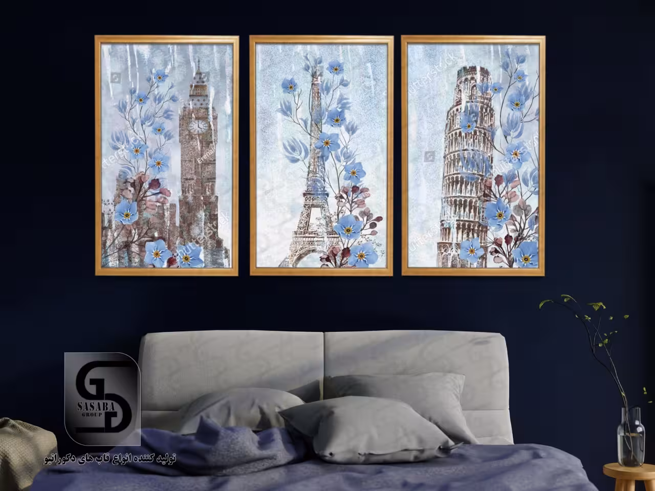 تابلو دکوراتیو سه تکه 60*40 درجه1