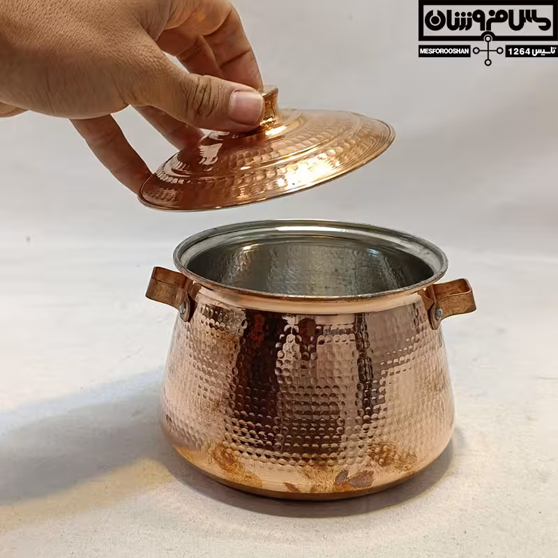 دیگچه مسی رستورانی سایز 3 مدل سماتین