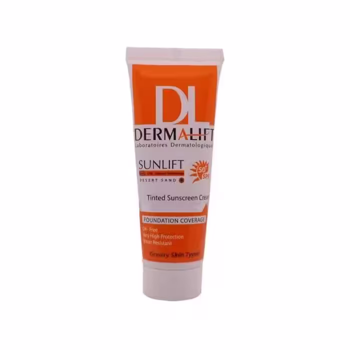 کرم ضد آفتاب SPF50 درمالیفت مناسب پوست چرب شماره 4 حجم 40 میلی لیتر - شن صحرایی