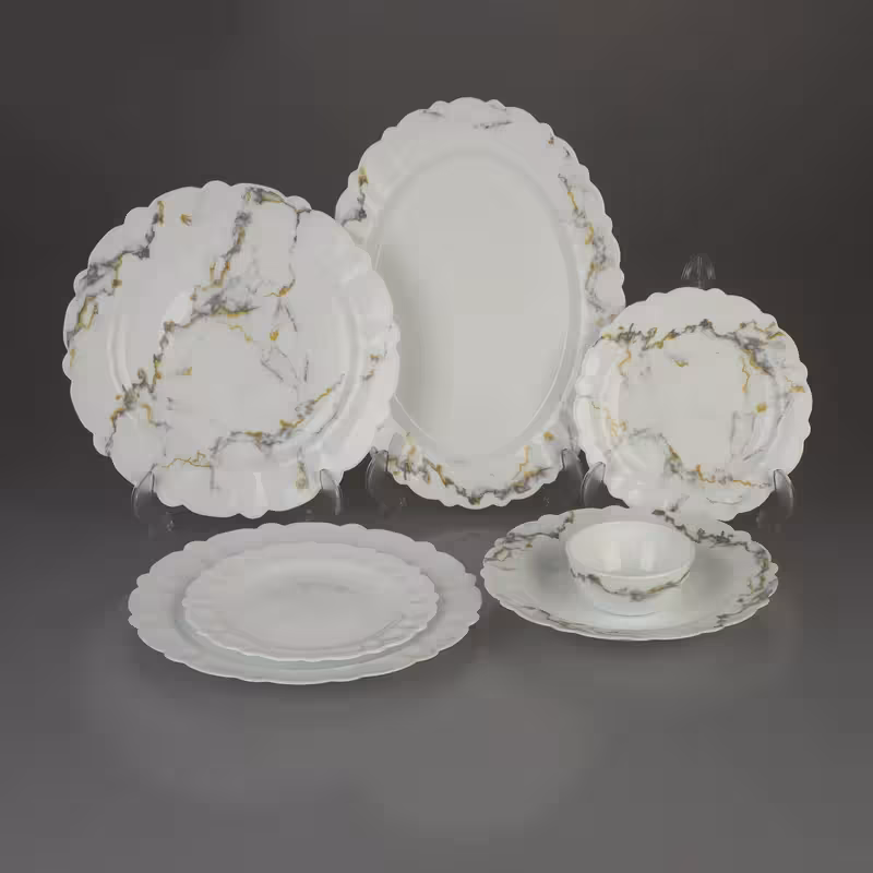 سرویس 25 پارچه آیروپال طرح دایره مدل اونیکس کنگره 2 مشکی آرکوپال مقصود