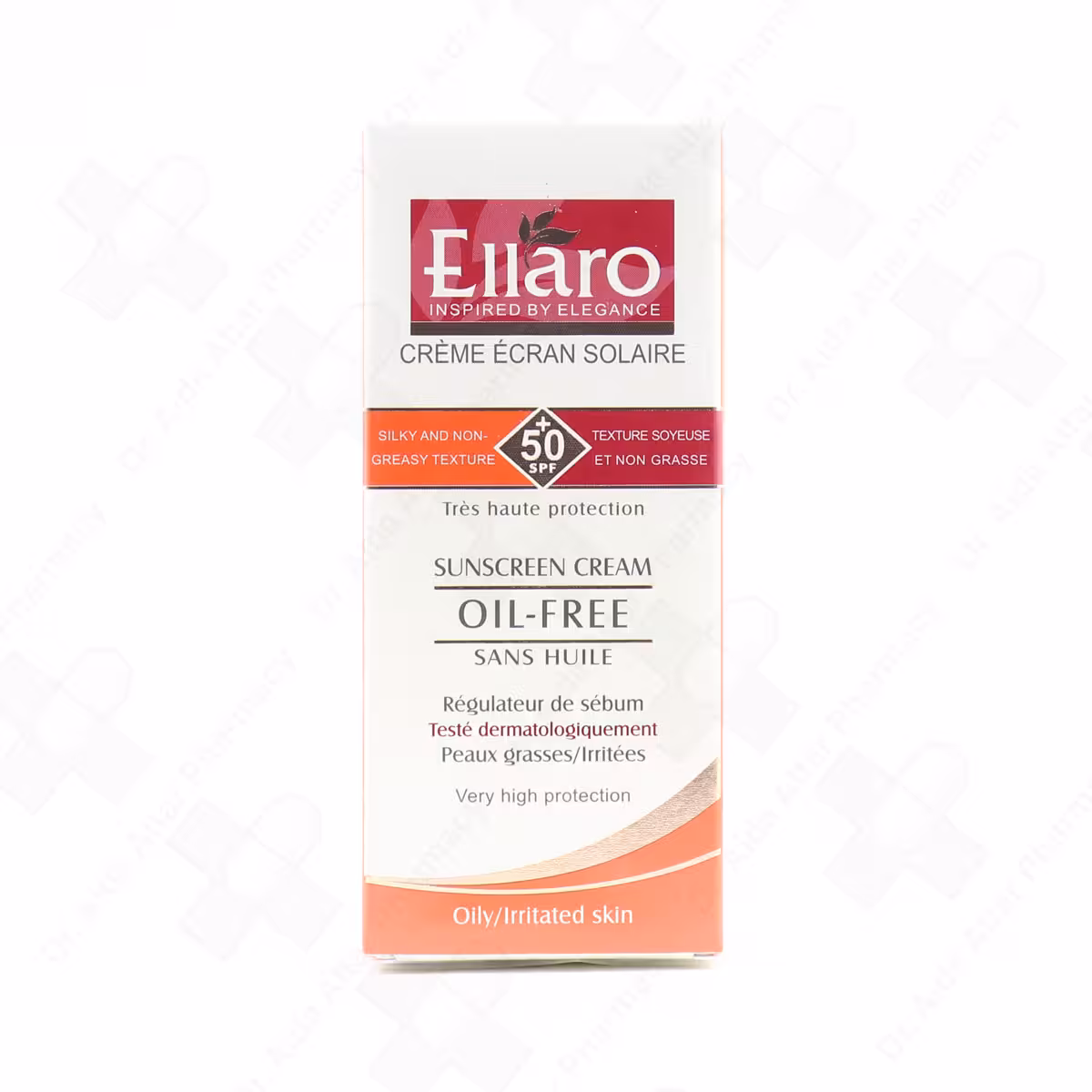 کرم ضد آفتاب فاقد چربی (بی رنگ) الارو SPF50 مناسب پوست چرب و جوش دار 40 میلی لیتر