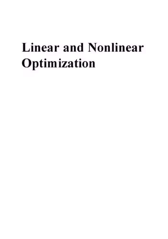 خرید و دانلود نسخه کامل کتاب Linear and nonlinear optimization