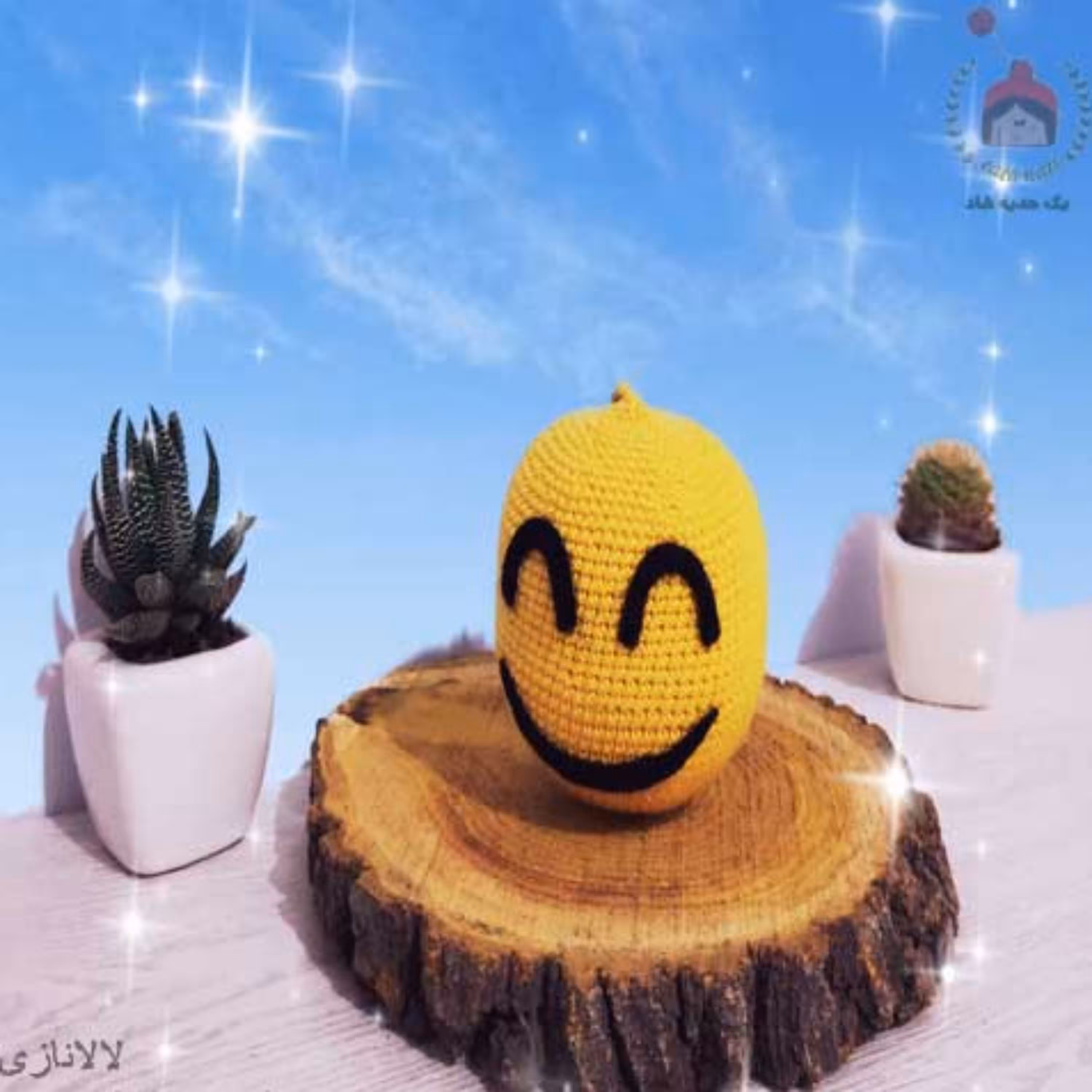 عروسک بافتنی آویز فانتزی  ایموجی و استیکر ، جا کلیدی جا سوییچی بافتنی ( کد 90006 )