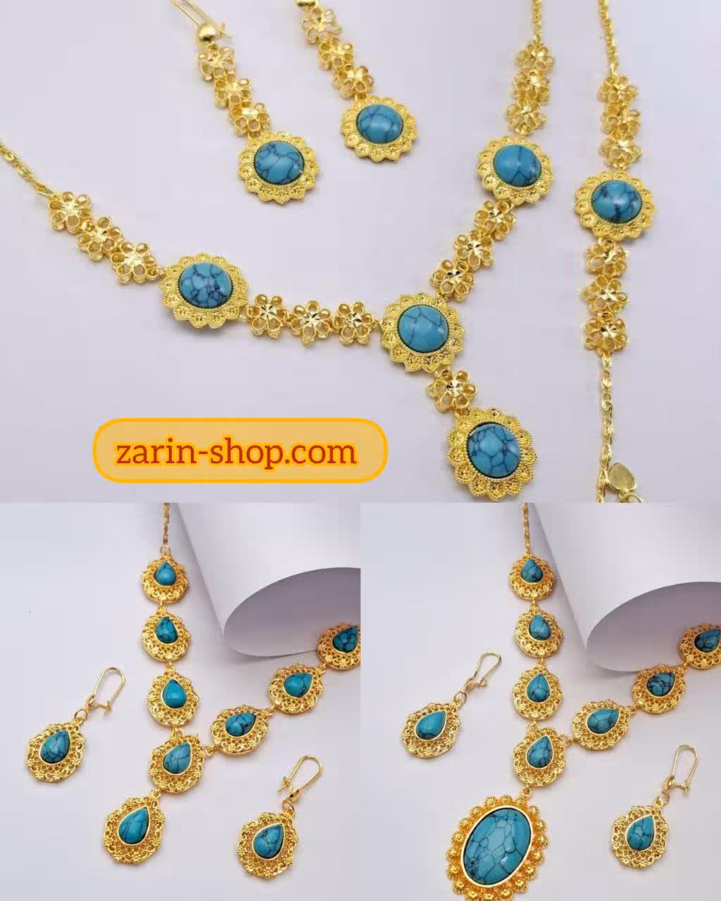 سرویس زنانه فیروزه طرح طلا