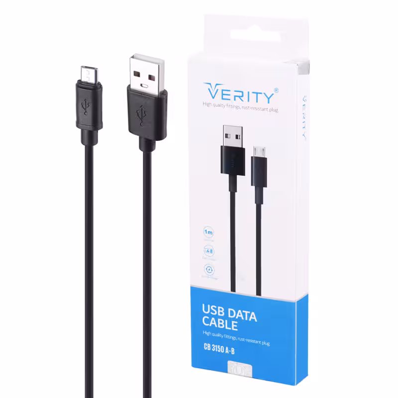 کابل میکرو یو اس بی فست شارژ Verity CB 3150 A 1m