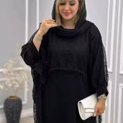 پیراهن مهمانی زنانه دانتل وبوگاتی مدل دوتیکه مجلسی رویال