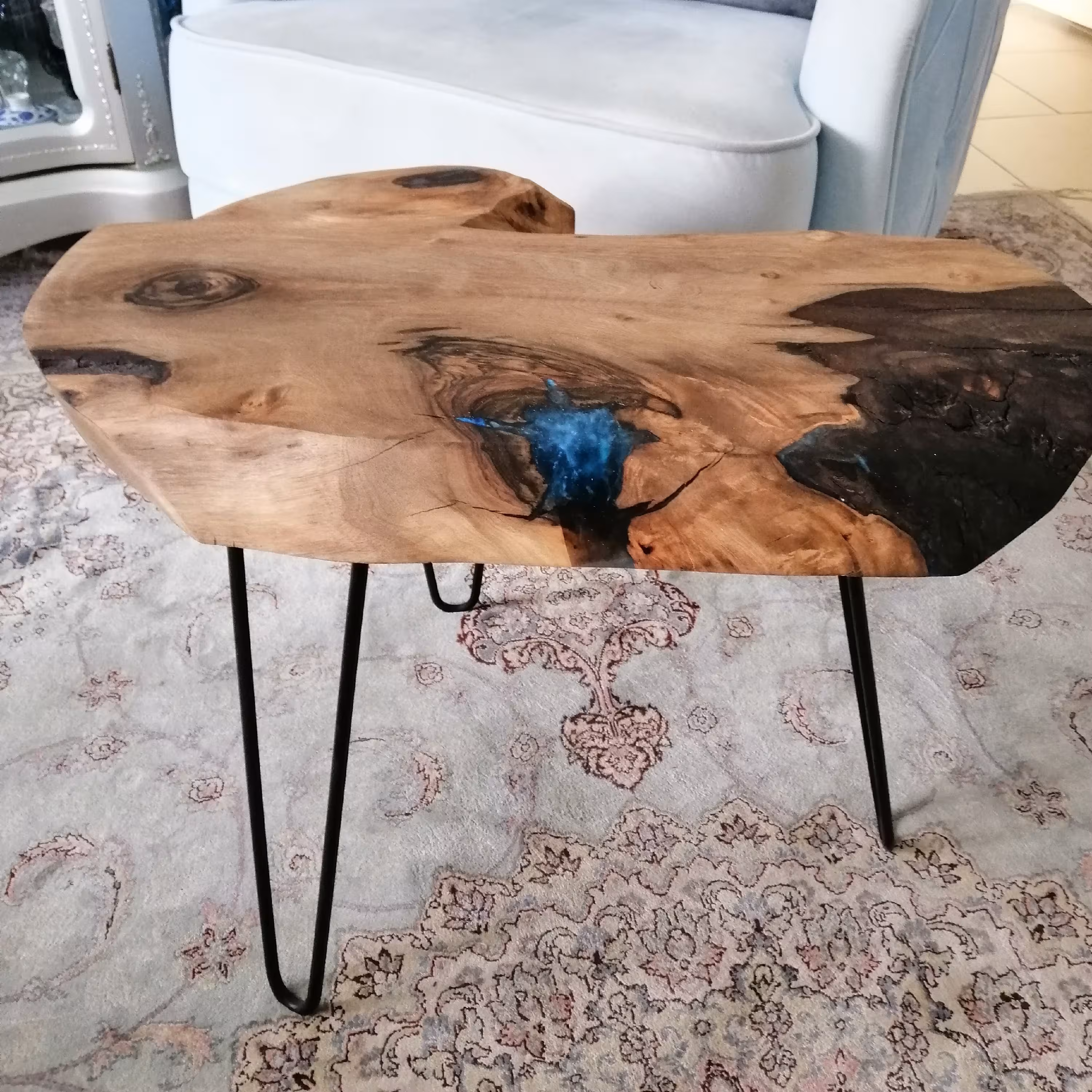 میز عسلی روستیک گردو سیاه