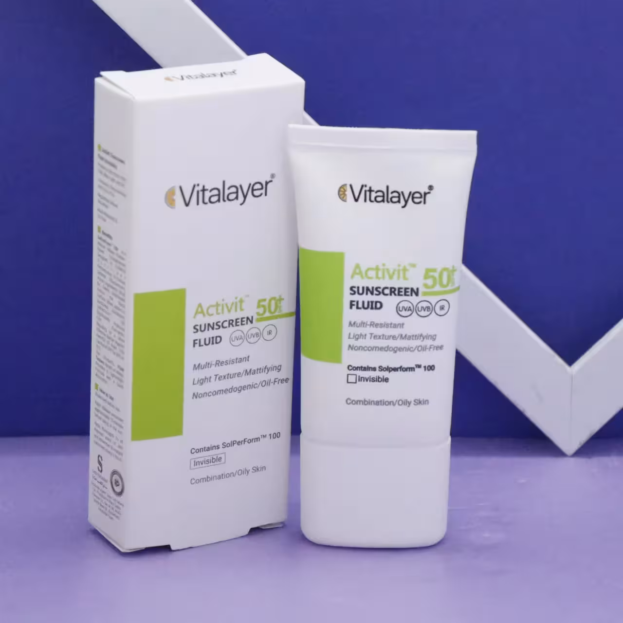 فلوئید ضدآفتاب بی رنگ پوست چرب اکتی ویت ویتالیر 50 میل Vitalayer کد 92448
