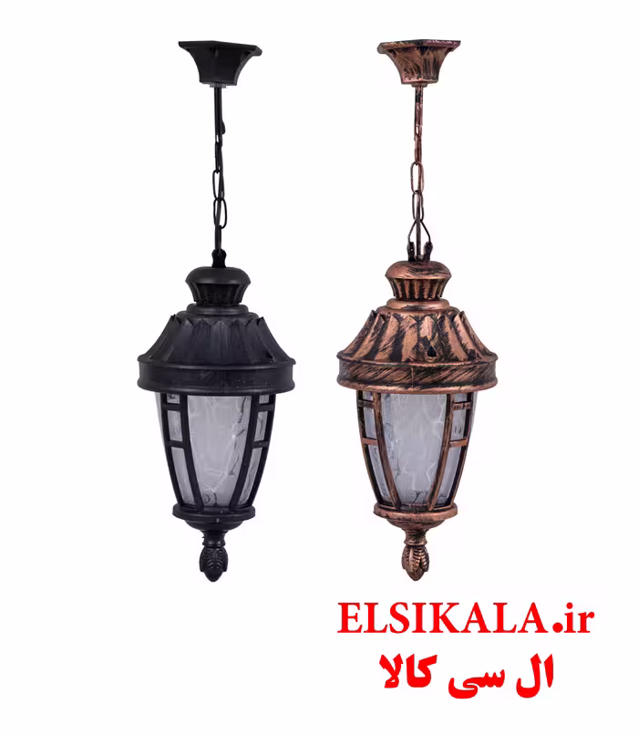 چراغ حیاطی مدل آدرین آویز مشکی مسی