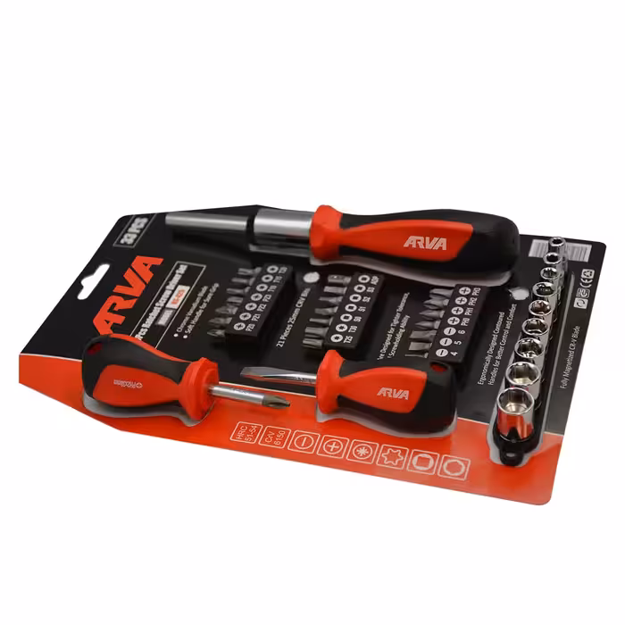 ست پیچ گوشتی جغجغه ای 33 عددی آروا مدل 4516