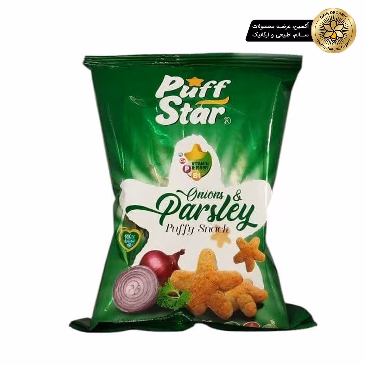اسنک چهار جوانه 50 گرم (پیاز جعفری ) پف استارPuff Star four seed snack (onion & parsley) 50g