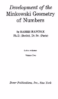 خرید و دانلود نسخه کامل کتاب Development of the Minkowski Geometry of Numbers Volume 2
