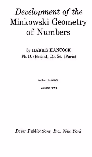 خرید و دانلود نسخه کامل کتاب Development of the Minkowski Geometry of Numbers Volume 2