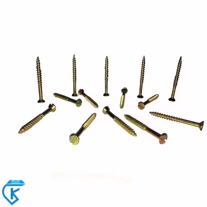 پیچ چوب طلایی 8*1.5 تخت