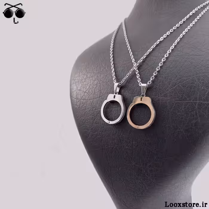 گردنبند ست عاشقانه دستبند پلیسی بازشو