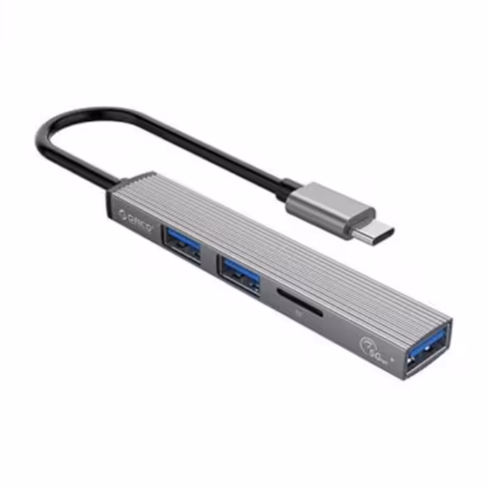 هاب 3 پورت Type C به USB 3.0 - 2.0 و درگاه کارت حافظه اوریکو AH-12F