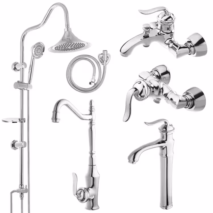 شیرآلات 6تکه بامبو کروم