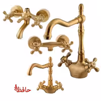 ست شیرالات شودر مدل باروک پلاس طلایی مات