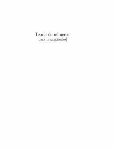 خرید و دانلود نسخه کامل کتاب Teoría de números [para principiantes]