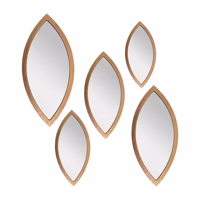 آینه دیواری مدل اشکی مجموعه 5 عددی