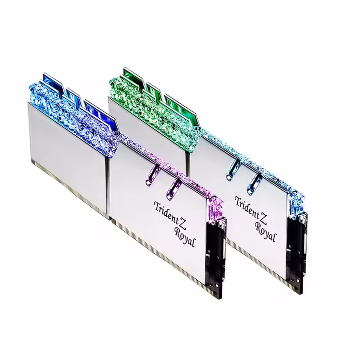 رم کامپیوتر DDR4 دوکاناله جی اسکیل مدل TridentZ Royal Silver با ظرفیت 64 گیگابایت