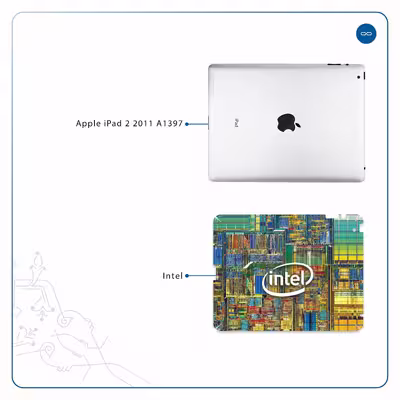 برچسب پوششی ماهوت مدل Intel Brand مناسب برای تبلت اپل iPad 2 2011 A1397