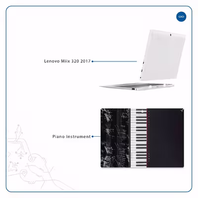 برچسب پوششی ماهوت مدل Piano-Instrument مناسب برای تبلت لنوو Miix 320 2017