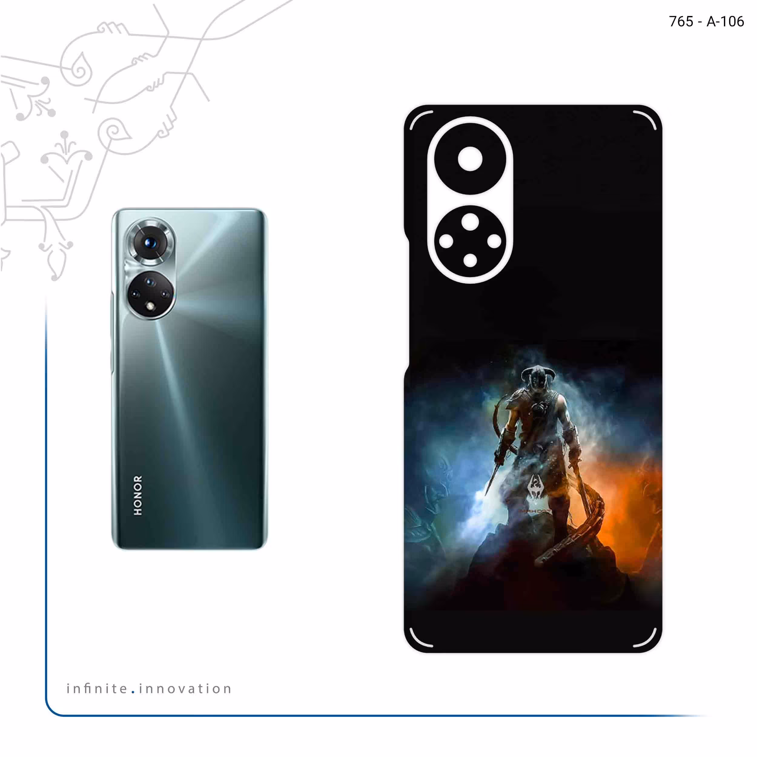 برچسب پوششی ماهوت مدل Skyrim Game Series مناسب برای گوشی موبایل آنر 50