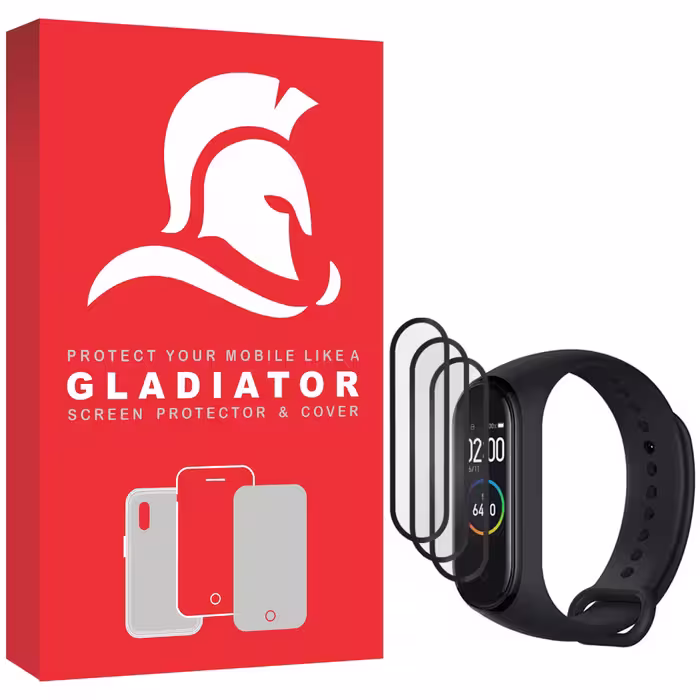 محافظ صفحه نمایش گلادیاتور مدل GWP3000 مناسب برای ساعت هوشمند شیائومی Mi Band 4 بسته سه عددی