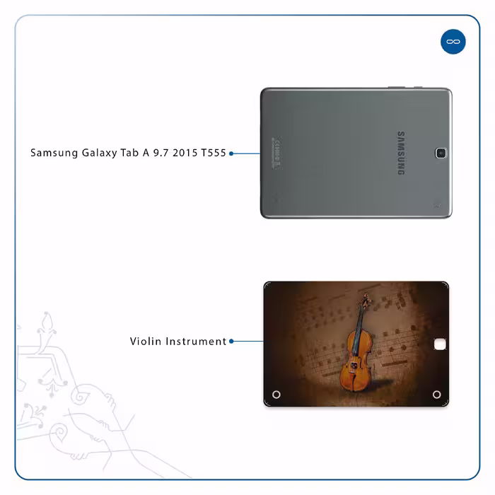 برچسب پوششی ماهوت مدل Violin-Instrument مناسب برای تبلت سامسونگ Galaxy Tab A 9.7 2015 T555