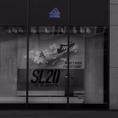 چراغ دیواری نئون دیزاین طرح Adidas-Text_BL