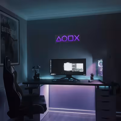 چراغ دیواری نئون دیزاین طرح Ps-Keys-GL_PR