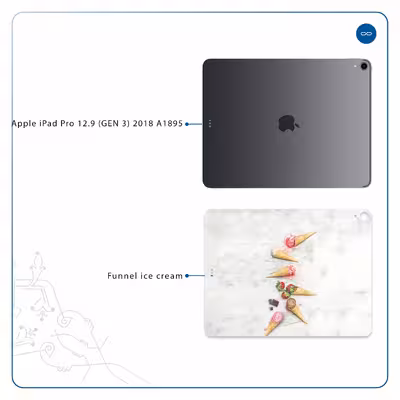 برچسب پوششی ماهوت مدل Funnel ice cream مناسب برای تبلت اپل iPad Pro 12.9 (GEN 3) 2018 A1895