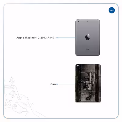 برچسب پوششی ماهوت مدل Gun مناسب برای تبلت اپل iPad mini 2 2013 A1491