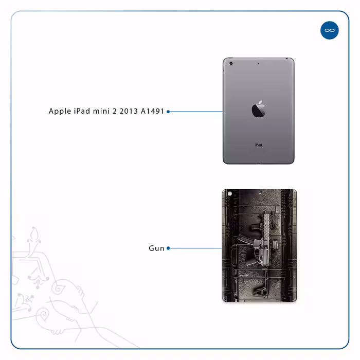 برچسب پوششی ماهوت مدل Gun مناسب برای تبلت اپل iPad mini 2 2013 A1491