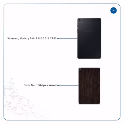برچسب پوششی ماهوت مدل Dark-Gold-Stripes-Wood مناسب برای تبلت سامسونگ Galaxy Tab A 8.0 2019 T295