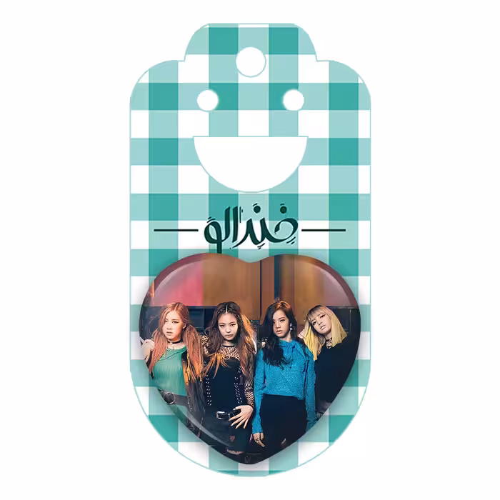 پیکسل خندالو طرح گروه موسیقی بلک پینک مدل قلبی کد 3684