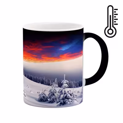 ماگ حرارتی کاکتی طرح منظره برفی مدل mgh15033