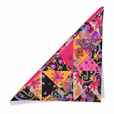 دستمال سر و گردن هاماگراف مدل گل های رنگارنگ