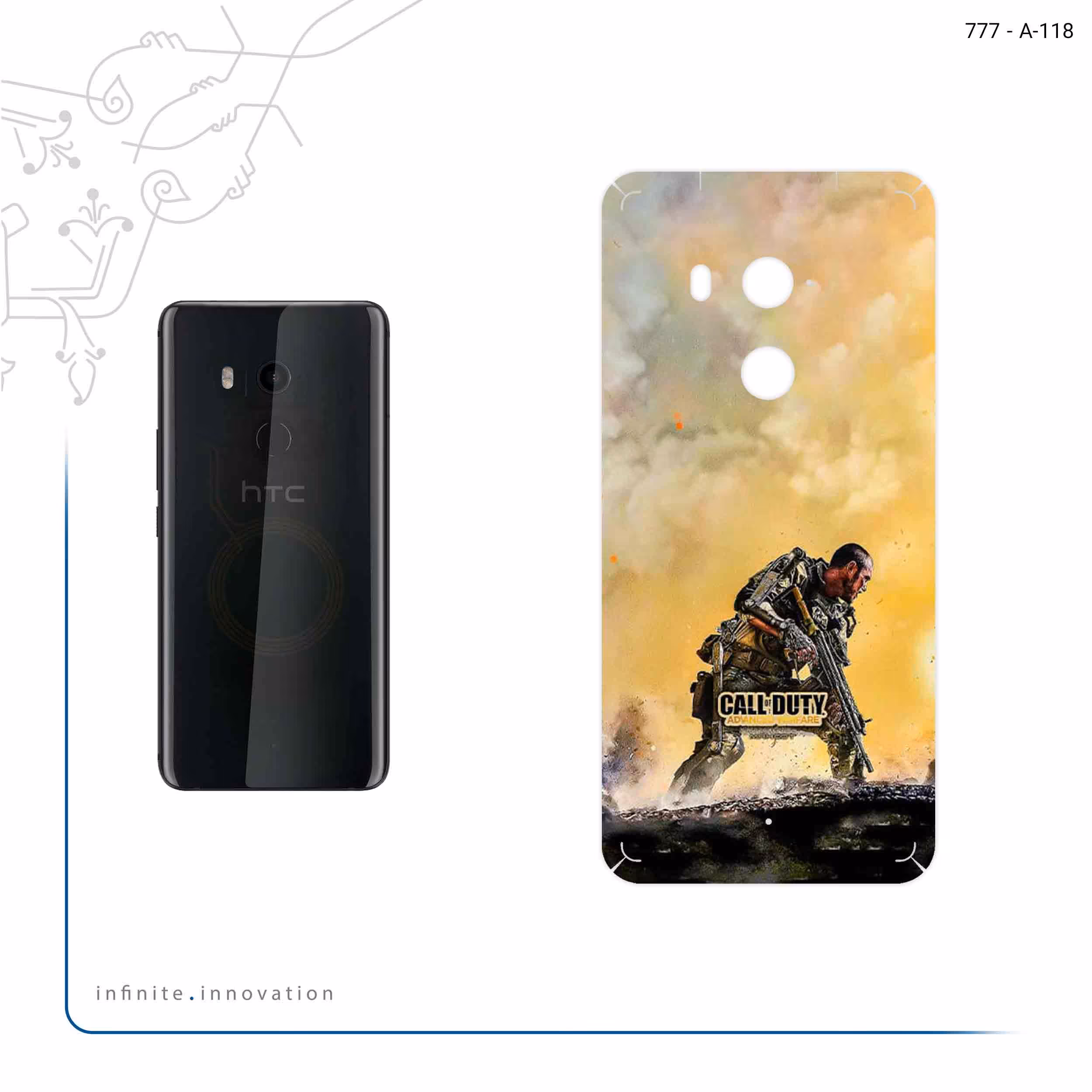 برچسب پوششی ماهوت مدل Call of Duty Warfare Game Series مناسب برای گوشی موبایل اچ تی سی U11 Plus