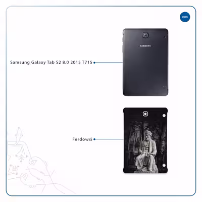 برچسب پوششی ماهوت مدل Ferdowsi-Logo مناسب برای تبلت سامسونگ Galaxy Tab S2 8.0 2015 T715