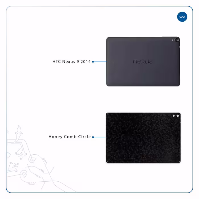 برچسب پوششی ماهوت مدل Honey-Comb-Circle مناسب برای تبلت اچ تی سی Nexus 9 2014