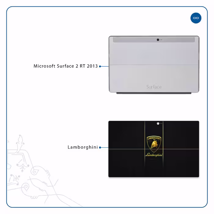 برچسب پوششی ماهوت مدل Lamborghini مناسب برای تبلت مایکروسافت Surface 2 RT 2013