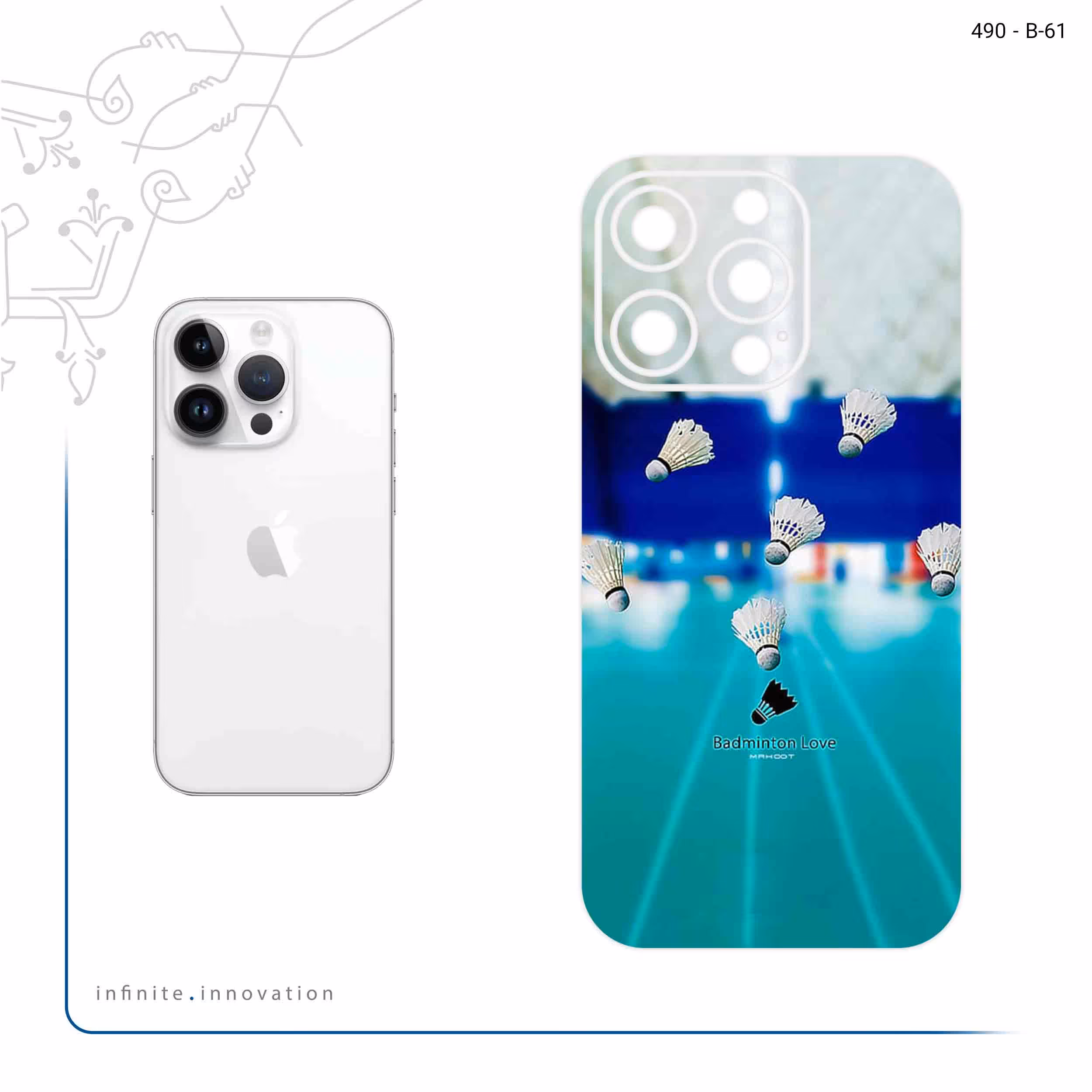 برچسب پوششی ماهوت مدل Badminton مناسب برای گوشی موبایل اپل iPhone 14 Pro