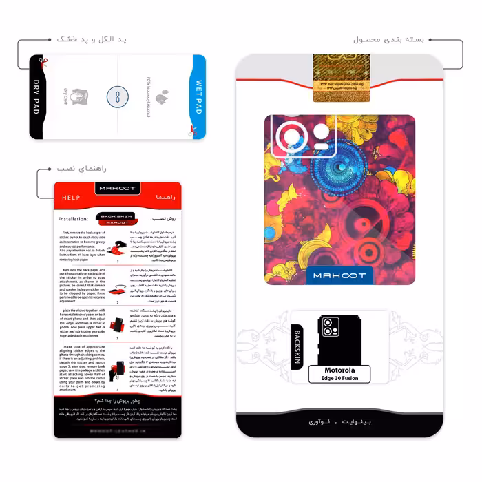 برچسب پوششی ماهوت مدل Vector Flower Garden Digital Art مناسب برای گوشی موبایل موتورولا Edge 30 Fusion