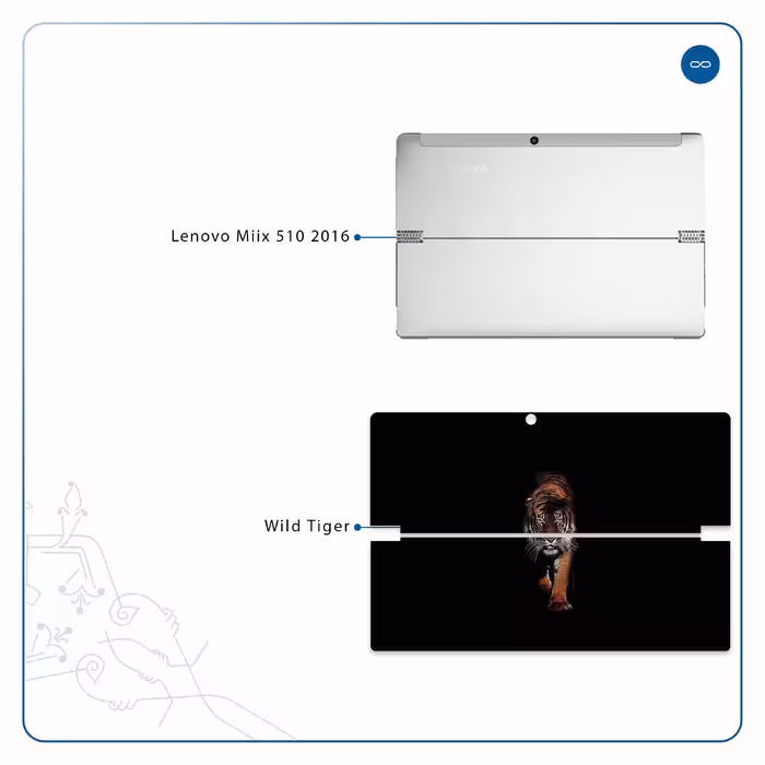برچسب پوششی ماهوت مدل Wild Tiger مناسب برای تبلت لنوو Miix 510 2016