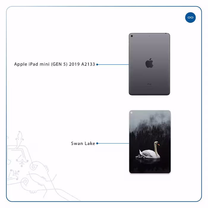 برچسب پوششی ماهوت مدل Swan Lake مناسب برای تبلت اپل iPad mini (GEN 5) 2019 A2133