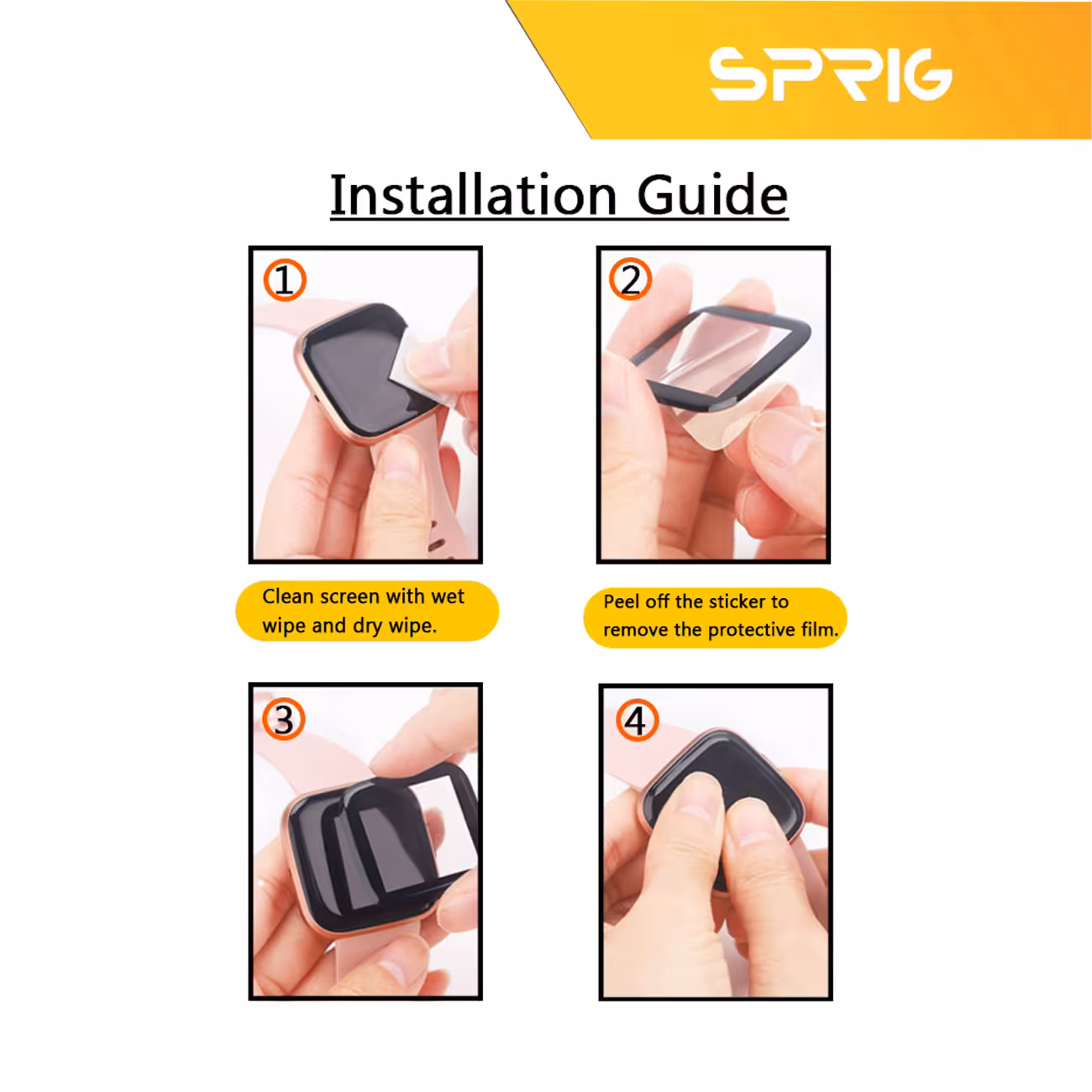 محافظ صفحه نمایش نانو اسپریگ مدل SPG مناسب برای ساعت هوشمند امیزفیت Bip بسته سه عددی