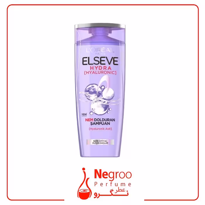 شامپو LOREAL سری ELSEVE حاوی هیالورونیک اسید مرطوب کننده و آبرسان